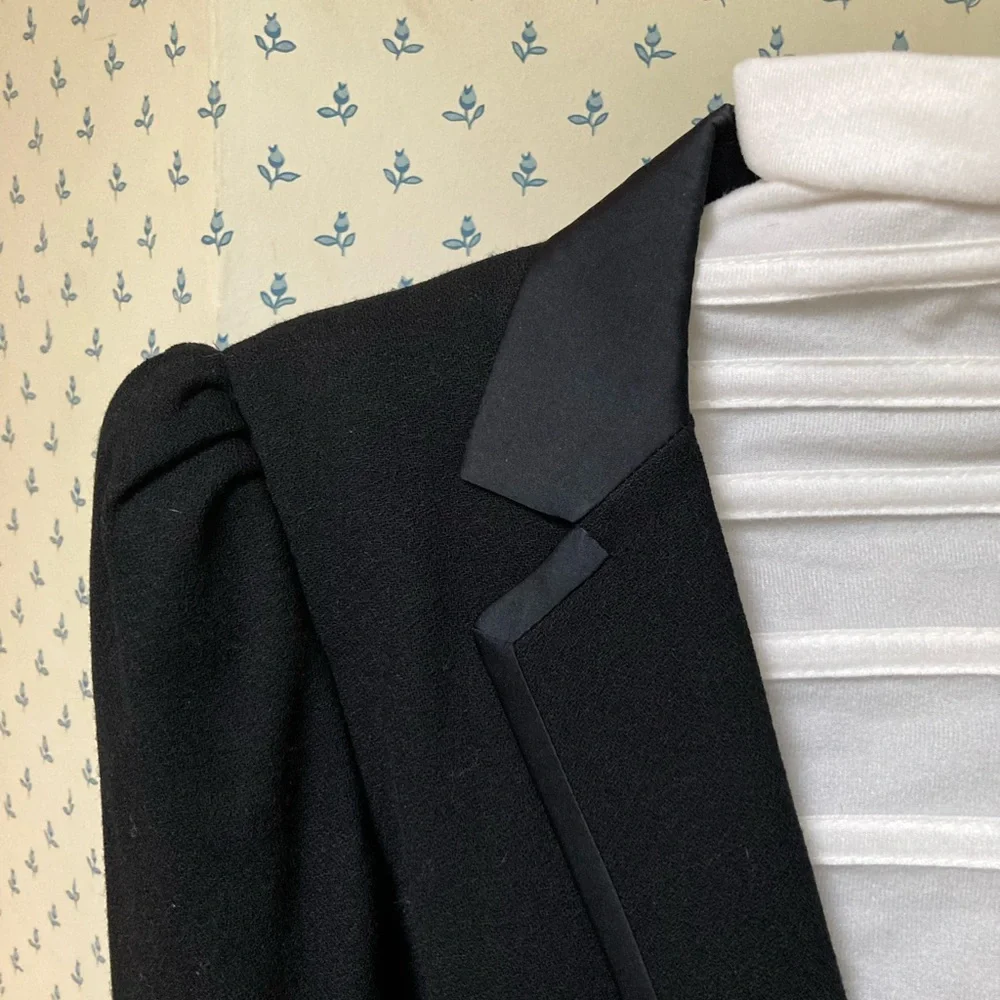 Vintage Christian Dior Tuxedo style Jacket and Skirt 100% Wool